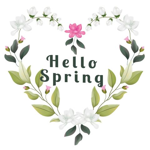 Heart-Shaped Floral Wreath Welcoming Spring Season - Download Free Stock Templates Pikwizard.com