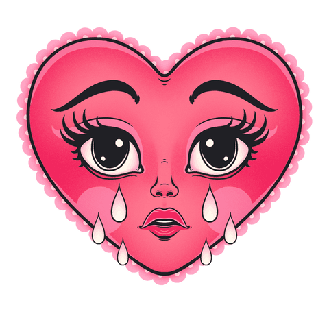 Tearful Heart Illustration on Transparent Background - Download Free Stock Videos Pikwizard.com