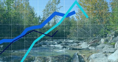 Business Growth Graphs Over Scenic Forest Stream - Download Free Stock Images Pikwizard.com