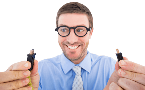 smiling businessman holding cables on transparent background - Download Free Stock Videos Pikwizard.com