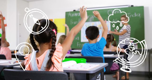 Children Learning Geography in Classroom with Teacher - Download Free Stock Images Pikwizard.com