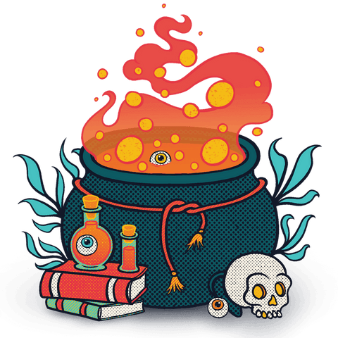 transparent cauldron bubbling with mystical orange brew - Download Free Stock Videos Pikwizard.com