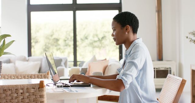 Professional Woman Working on Laptop at Home Office - Download Free Stock Images Pikwizard.com