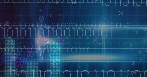 Digital Interface with Binary Matrix and Analytics Displayed - Download Free Stock Images Pikwizard.com