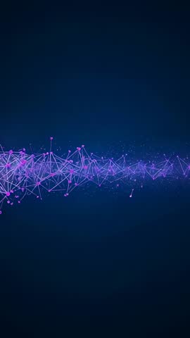 Emerging Node Cluster Pulsing Across Blue Void Vertical Tech Network Motion Loop