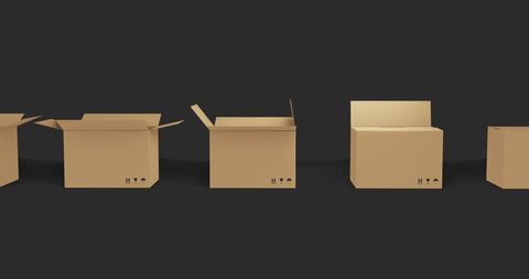 Open and Closed Brown Cardboard Boxes on Black - Download Free Stock Images Pikwizard.com