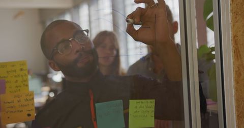 Team collaboration and creative planning in modern office