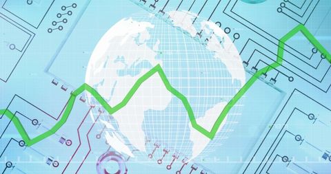 Global Economic Growth Concept with Graph and Microprocessor - Download Free Stock Images Pikwizard.com