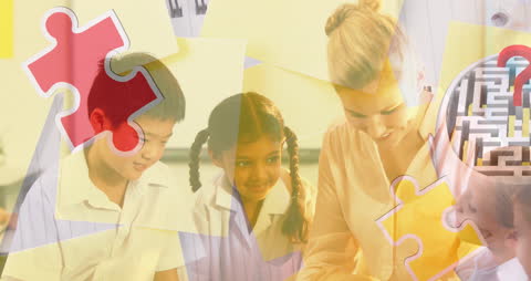 Children Learning About Autism with Puzzle Concepts