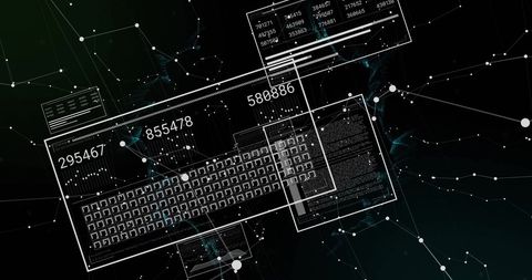 Holographic Interface with Data Visualization Elements on Black Background - Download Free Stock Images Pikwizard.com