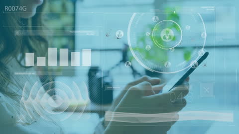 Businesswoman Engaged in Digital Data Reception