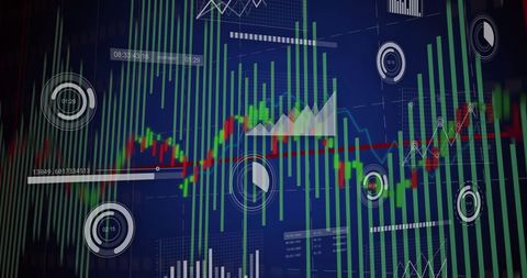Digital Data Analytics and Visualization on Blue Background - Download Free Stock Images Pikwizard.com
