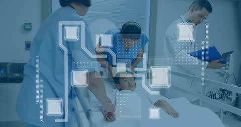 Digital Interface with Doctors Treating Young Patient