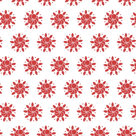Floral Pattern on Transparent Background Digital Illustration