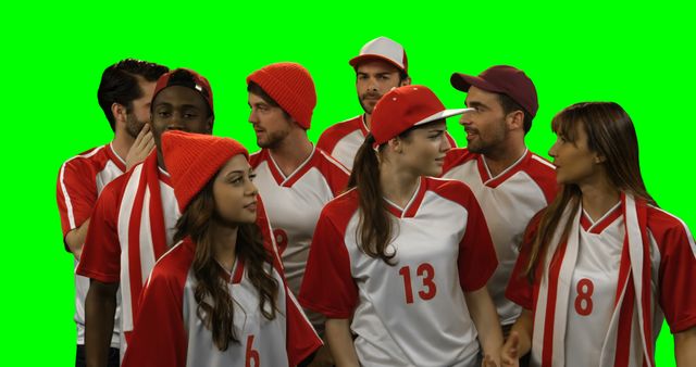 Sports Team Discussing Strategy with Green Screen Background - Download Free Stock Images Pikwizard.com