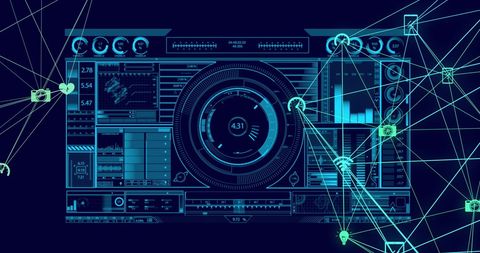 Futuristic User Interface in Global Connectivity Network - Download Free Stock Images Pikwizard.com