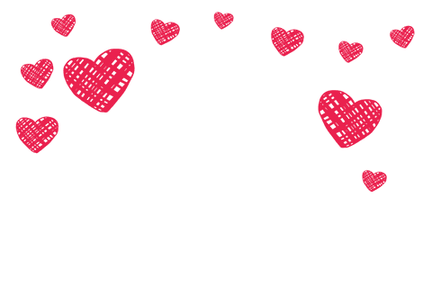 Red Hearts With Copy Space on Transparent Background