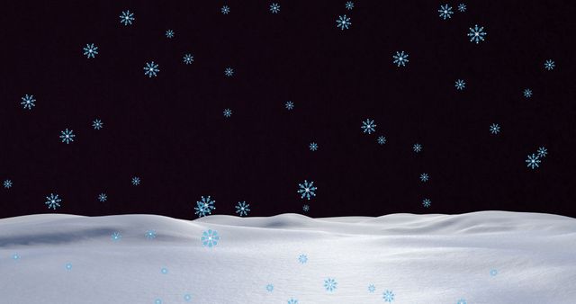 Peaceful Winter Night with Falling Snowflakes and Pristine Snow - Download Free Stock Images Pikwizard.com