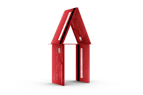 transparent house of red debit cards - Download Free Stock Videos Pikwizard.com