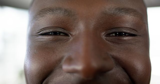 African American Face Close-Up with Eyes Tightly Shut - Download Free Stock Images Pikwizard.com