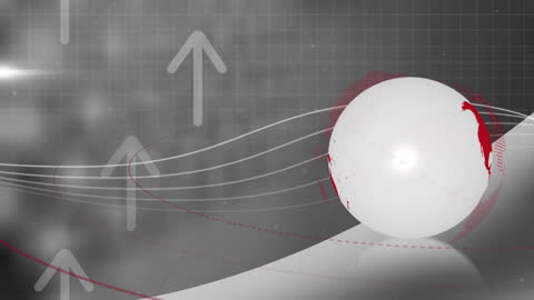 Futuristic Globe with Upward Arrows Symbolizing Global Growth