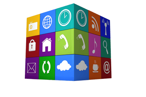 colorful 3d cube with computer icons on transparent background - Download Free Stock Videos Pikwizard.com