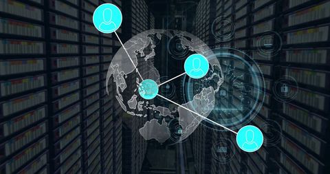 Global Network Connections on Data Servers Background - Download Free Stock Images Pikwizard.com
