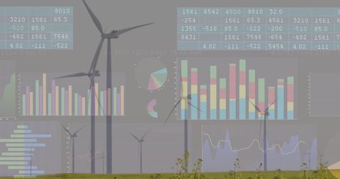 Financial data and wind turbines blending renewable energy insights