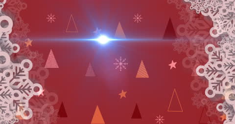 Falling Snow Animation on Festive Red Background for Christmas
