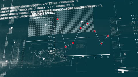 Digital Data Processing Graph and Network Overlay Animation Design