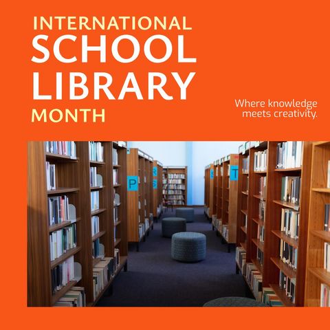 Celebrating International School Library Month in Vibrant Library - Download Free Stock Templates Pikwizard.com