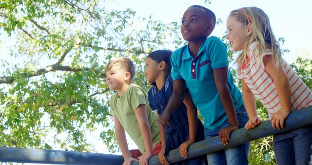 Diverse Group of Kids Enjoying Playtime Outdoors in Park - Download Free Stock Images Pikwizard.com