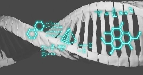 DNA Helix with Mathematical Formulas and Scientific Data Infographic - Download Free Stock Images Pikwizard.com