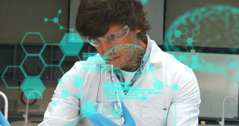 Caucasian Scientist Analyzing Digital Data in Laboratory - Download Free Stock Images Pikwizard.com