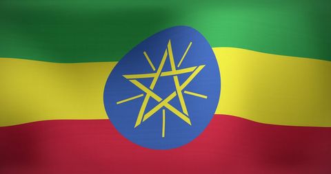 Ethiopia Flag Waving in the Wind