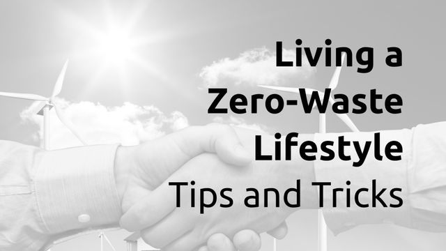 Sustainable Zero-Waste Lifestyle Tips with Handshake and Wind Turbines - Download Free Stock Templates Pikwizard.com