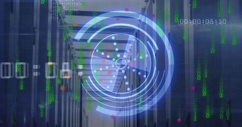 scope scanning overlay with digital data in server room - Download Free Stock Images Pikwizard.com