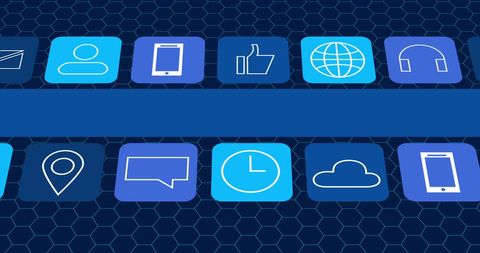 Digital Interface Icons on Hexagonal Background - Download Free Stock Images Pikwizard.com