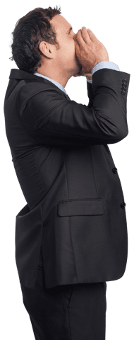 Caucasian Businessman Shouting Transparent Background