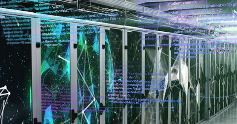 Data Processing Over Computer Servers with Digital Interface - Download Free Stock Images Pikwizard.com