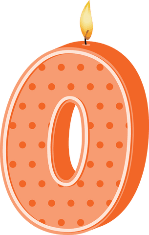 orange 0 birthday candle with dots on transparent background - Download Free Stock Videos Pikwizard.com
