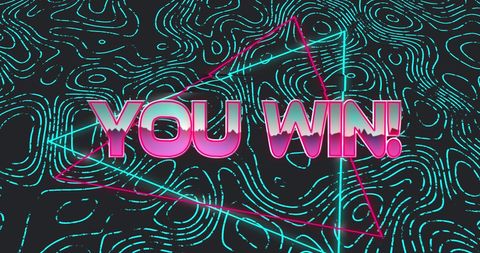 Neon Futuristic Winning Message with Abstract Lines - Download Free Stock Images Pikwizard.com