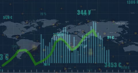 Global Financial Data Networking and Analytics Concept