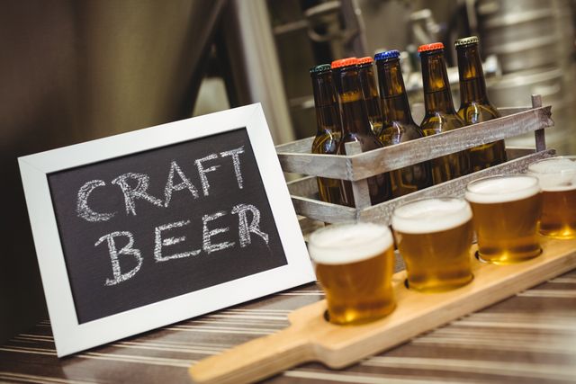 Perfect for use in articles or advertisements about craft beer, breweries, beer tasting events, or artisanal beverages. Ideal for promoting local breweries, beer festivals, or bar menus. Can be used in blogs, social media posts, or marketing materials related to the craft beer industry.