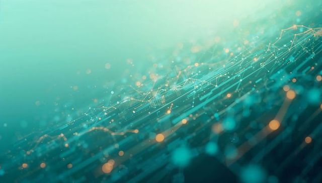 Abstract digital data network with glowing connections