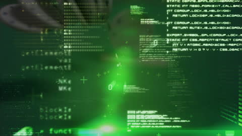 Digital Code Overlay on Casino Chips Illustrating Tech and Gambling