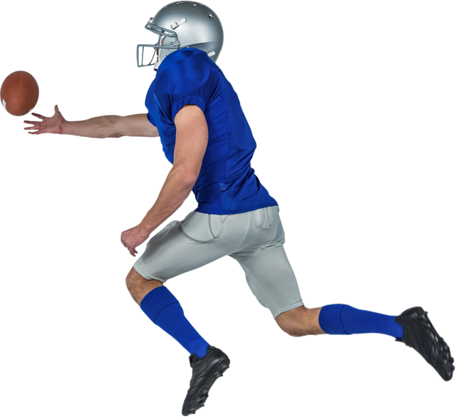 Transparent Full Length American Football Player in Action Catching Ball - Download Free Stock Videos Pikwizard.com