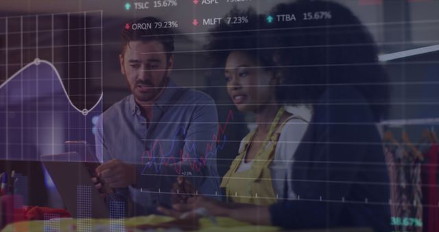 Diverse Business Team Analyzing Financial Data on Digital Screen - Download Free Stock Images Pikwizard.com