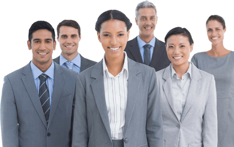 Diverse Transparent Group of Smiling Business Professionals