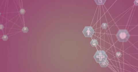Digitally Connected Health Icons on Purple Background - Download Free Stock Images Pikwizard.com